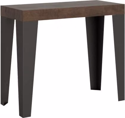 Consolle allungabile 90x40/196 cm Flame Small telaio Antracite - Noce