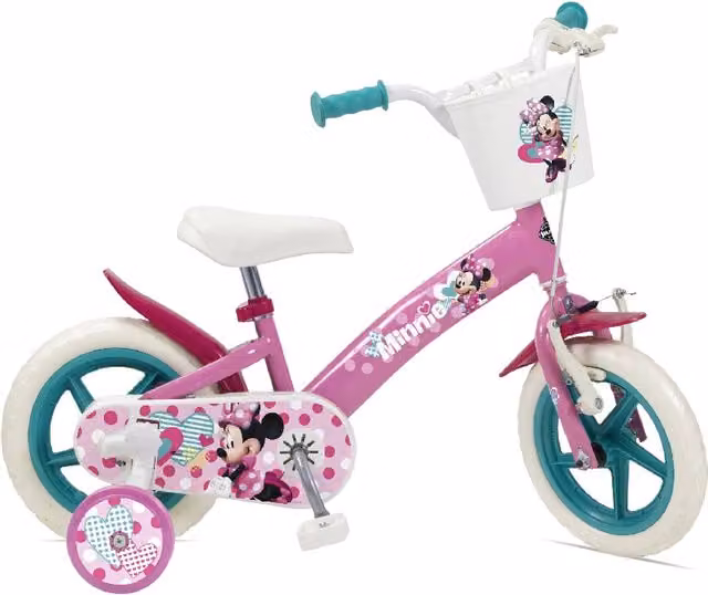 Bicicletta per bambina Disney Minnie 12 pollici con freni V-Brake, rosa