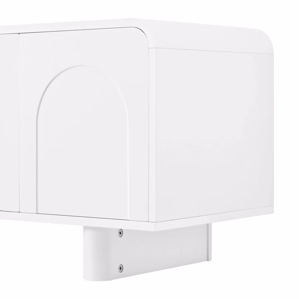 Mobile TV Minimal Design Bianco con Ante e Cassetti L: 120 cm, P: 40 cm, H: 30 cm – 2