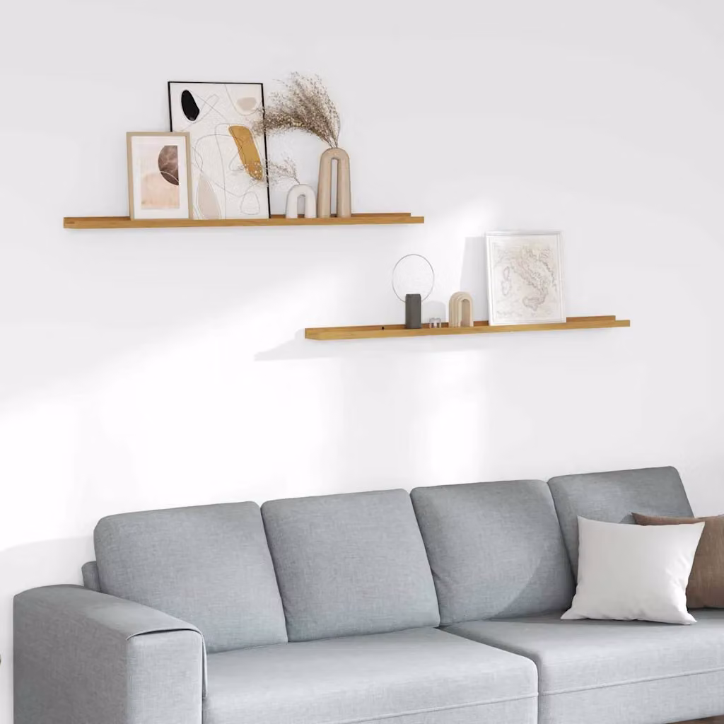 Set di 2 Scaffali da parete vidaXL Beige L: 115 cm, P: 9 cm, H: 3 cm