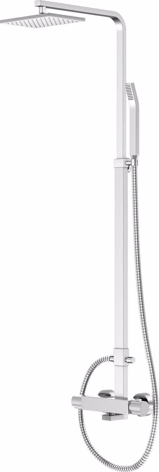 Steinberg Série 120 Système de douche, douchette à main, pomme de douche carrée, avec protection contre les brûlures, 12027201, 12027201