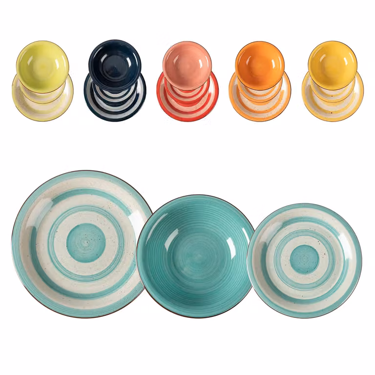Servizio di piatti Dotty Gusto Casa in stoneware multicolore, 18 pezzi