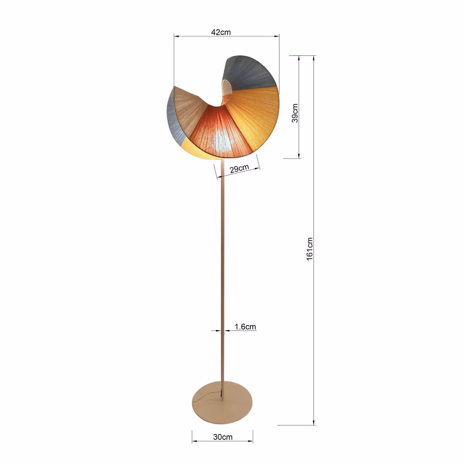 KARE Lampada da terra Sella, Crema / Ambra, Soggiorno / Sala da pranzo, Tessuto / Stoffa / Seta, Campagna / Rustiche, Lampada da terra