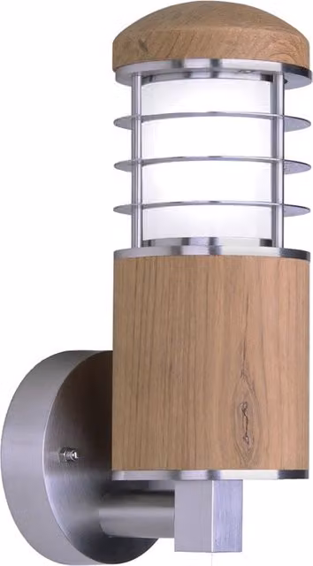 Applique esterna teak inox 316 E27 40W Poole Garden Zone