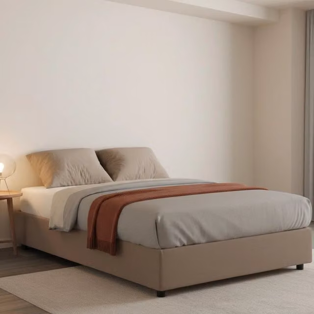 Andla, Letto Piazza e Mezza Sfoderabile Made in Italy, Grigio Tortora