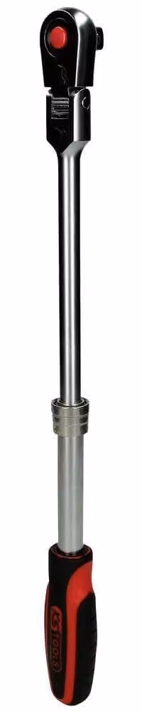 Chiave a cricchetto reversibile da 1/2" con braccio telescopico, 72 denti, finitura cromata opaca