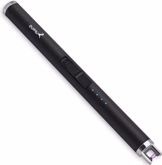 Accendino elettrico al plasma con tre funzioni di sicurezza - Ricaricabile tramite USB - Portatile - Resistente alle intemperie - Antifiamma - Nero