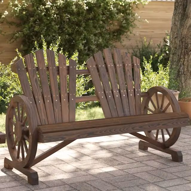 Sedia da patio-Sedia da Giardino Adirondack 2 Posti in Legno Massello di Abete 755091