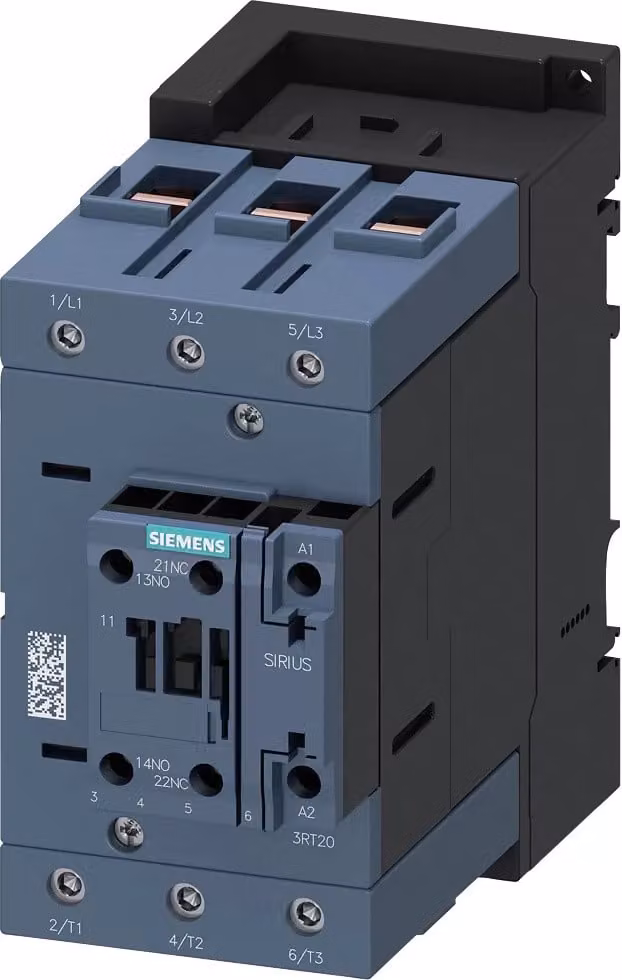 Contattore Siemens, AC-3e, 95 A/45 kW/400 V, a 3 poli, CA 220 V, 50/60 Hz, 1S+1Ö, collegamento a vite... 3RT20461AN20