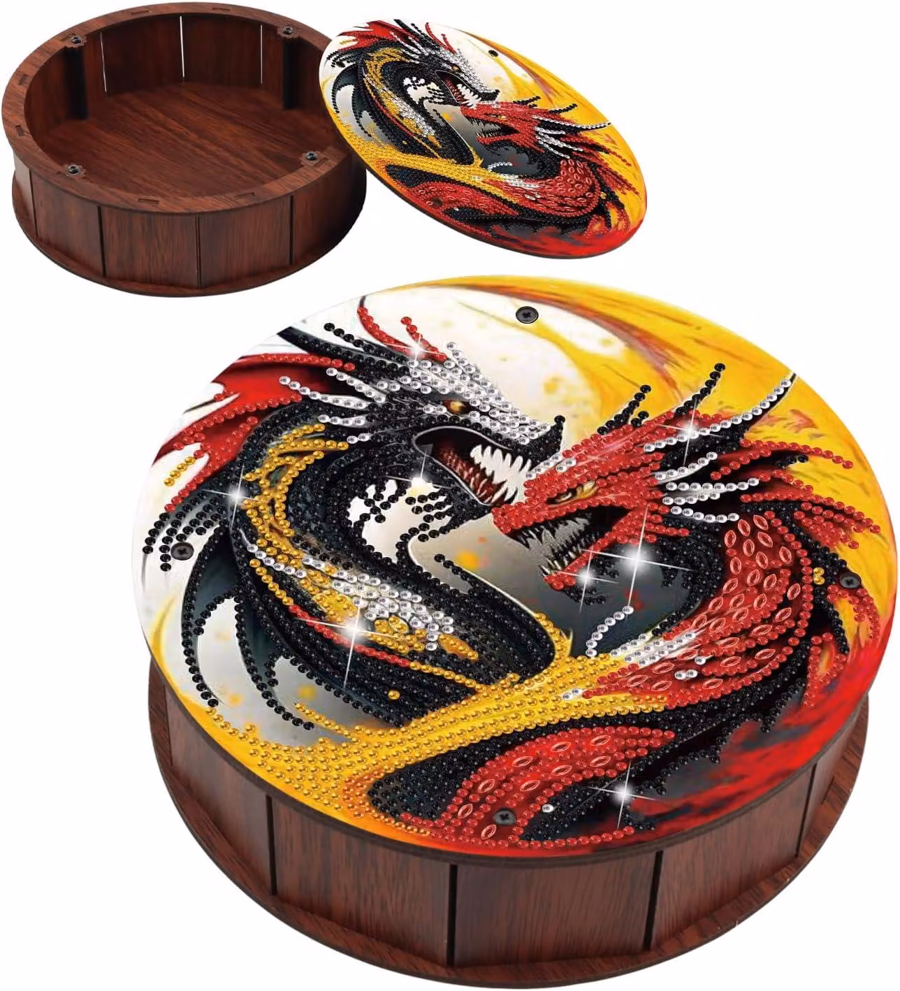 Contenitore rotondo, 19,8 x 5,7 cm, ideale per piccoli oggetti, adatto per la pittura a diamante
