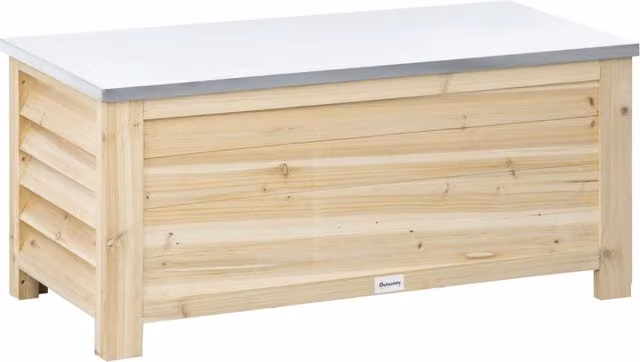 Baule da giardino in legno di abete con chiusura soft-close L: 110 cm, P: 50 cm, H: 50 cm