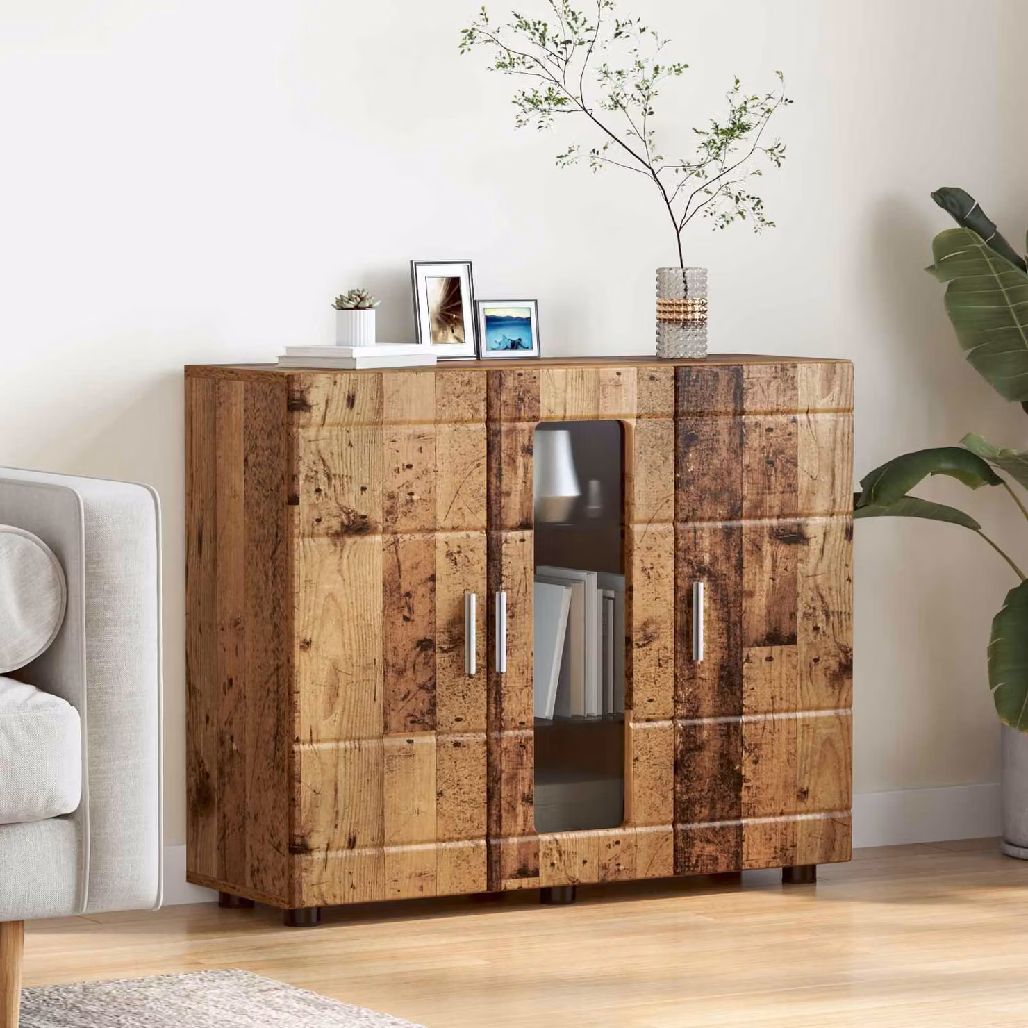Armadio moderno vidaXL in legno ingegnerizzato marrone con ante a battente