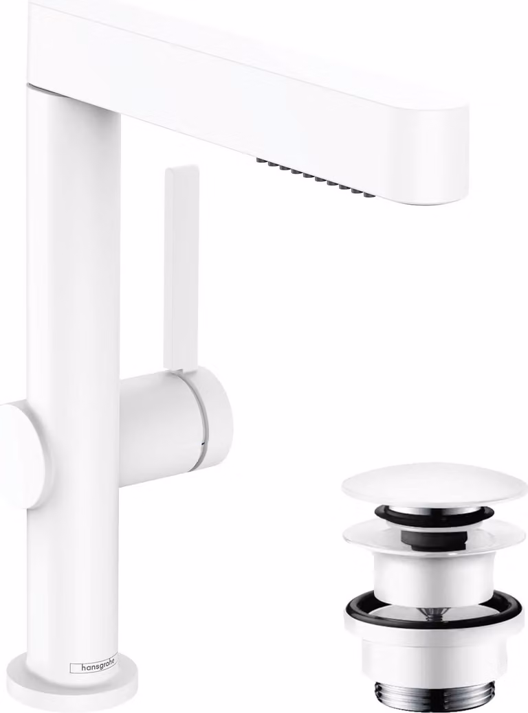 hansgrohe Finoris robinetterie de lavabo 230 avec douchette extractible, 2 types de jets et vidage Push-Open, portée 178mm, 76063700, 76063700