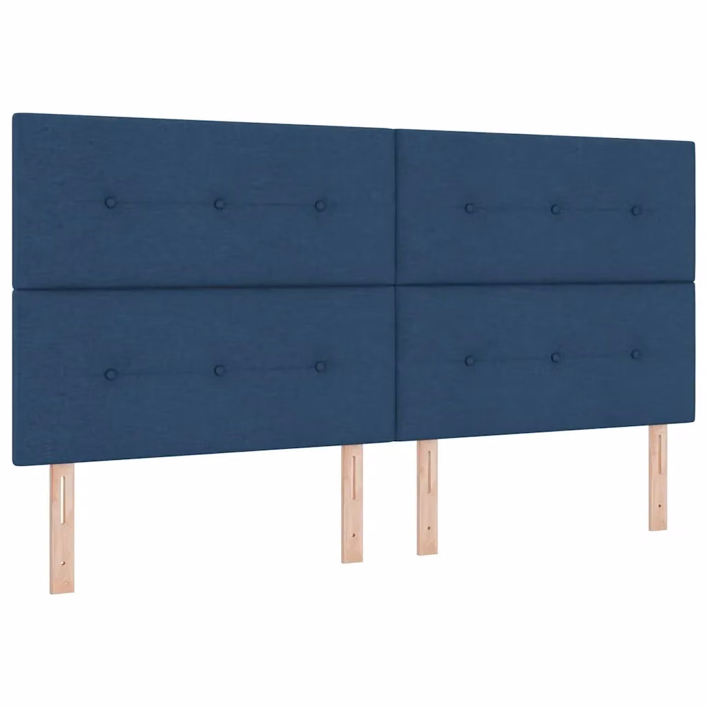 Testiera per letto regolabile in altezza vidaXL in tessuto blu con struttura in legno di pino L: 200 cm – 2