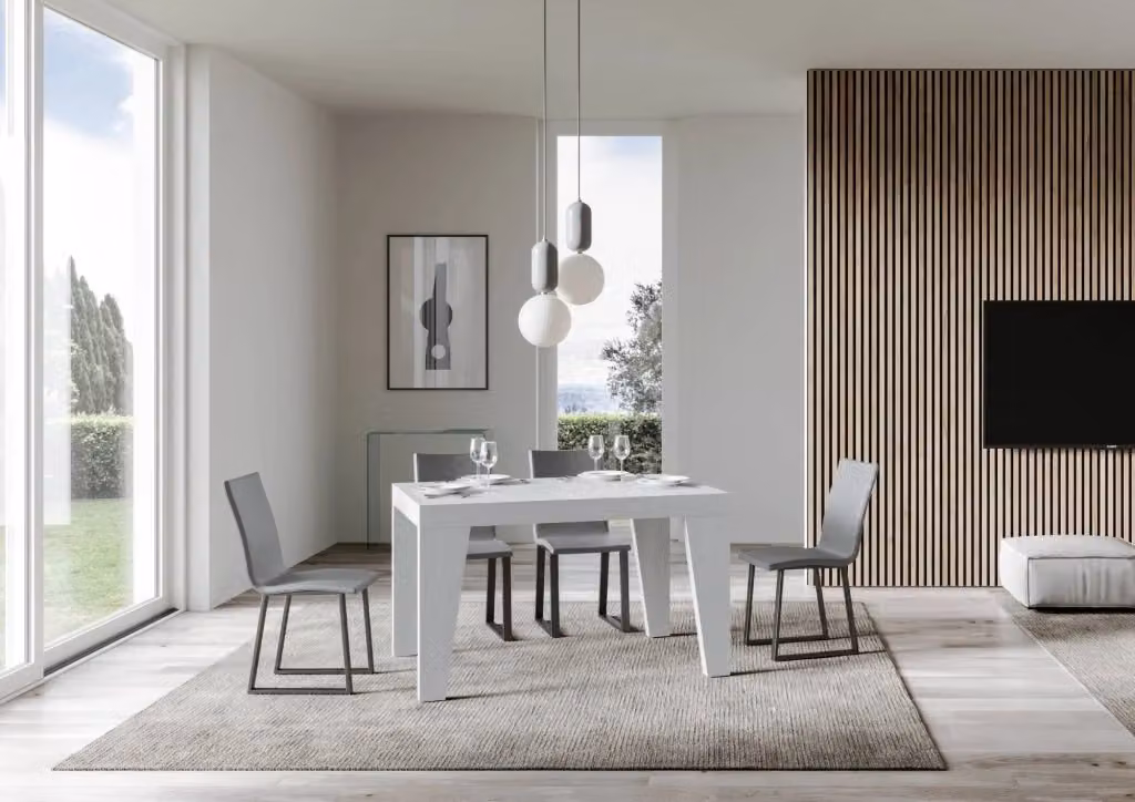 Tavolo da pranzo rettangolare allungabile Ityhome Bianco Frassino L/P/H: 120-224 x 90 x 77 cm – 2