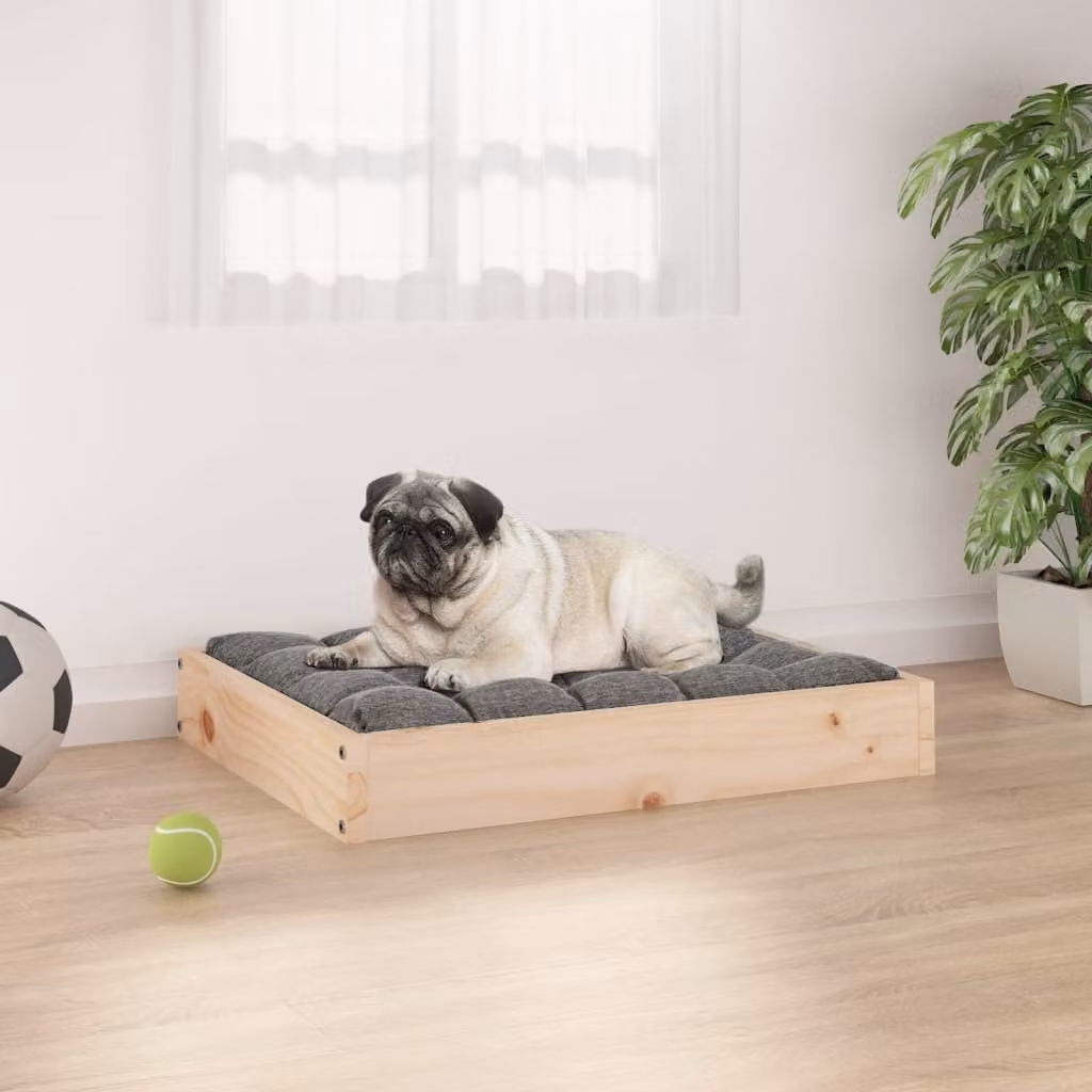 The Living Store Lettino per cani 61,5x49x9 cm Legno massiccio di pino