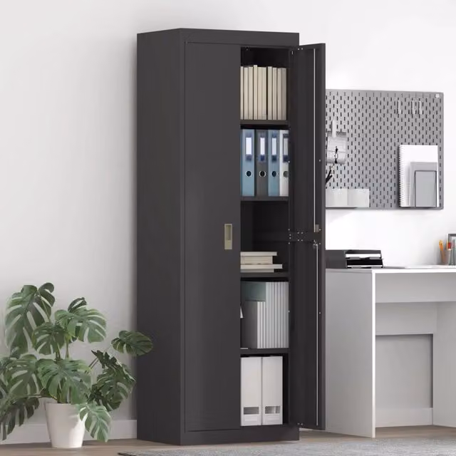Armadio Nero 60 x 40 x 180 cm Acciaio 3406196