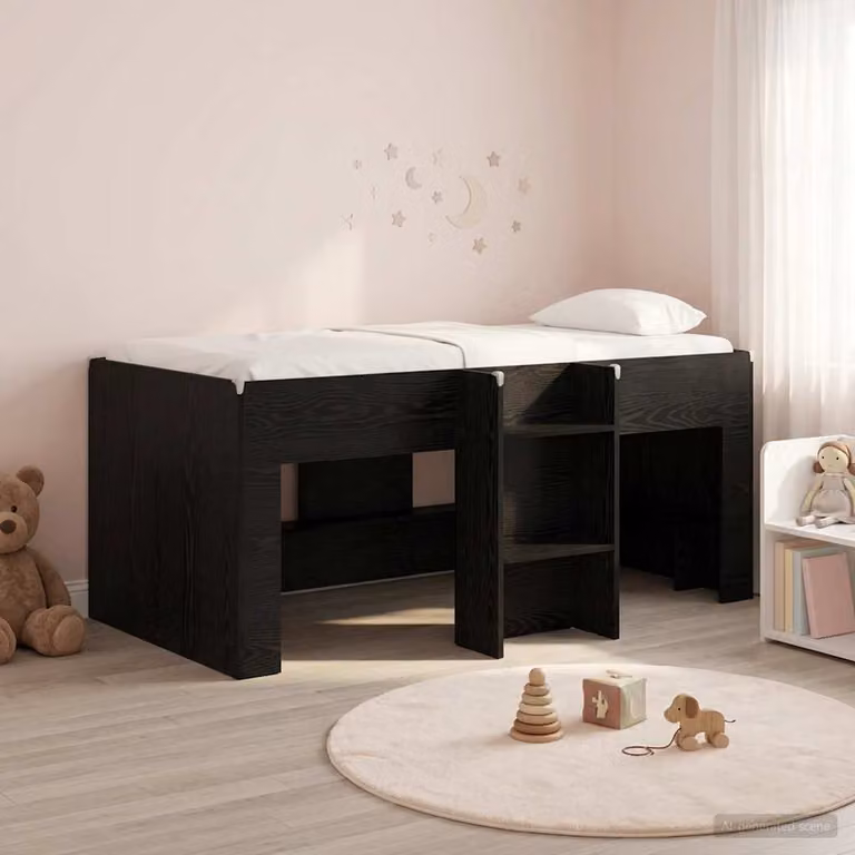 Letto alto singolo per bambini vidaXL in legno nero L 160 x P 80 x H 120 cm