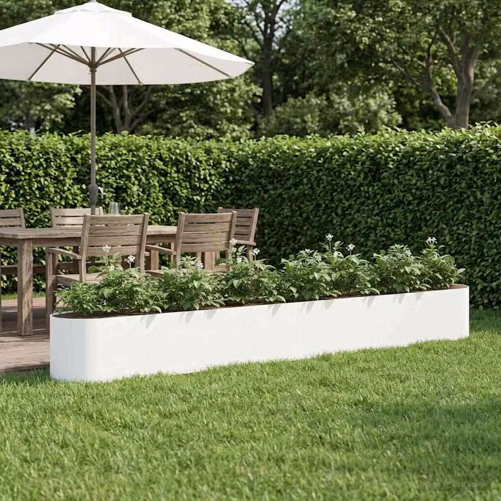 Letto rialzato da giardino vidaXL in metallo bianco L: 360 cm, P: 40 cm, H: 40 cm