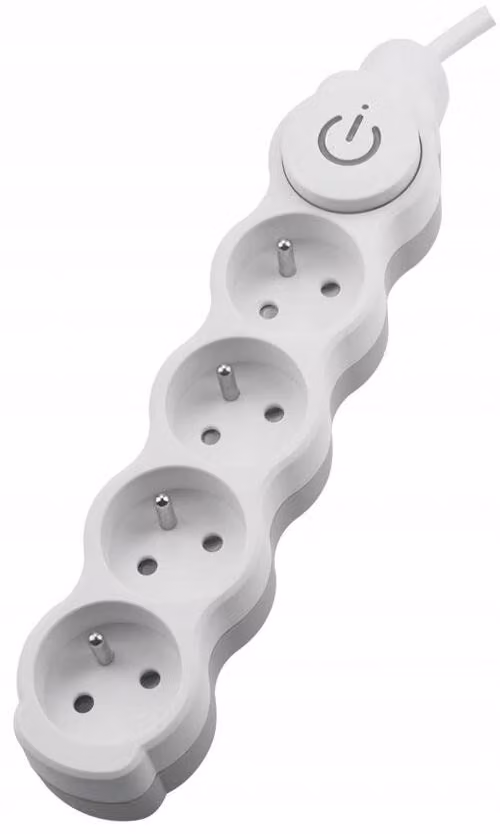 Ciabatta multipresa Bemko B05-NB4GW5M, lunghezza 5 metri, 16A, 4 prese, con interruttore