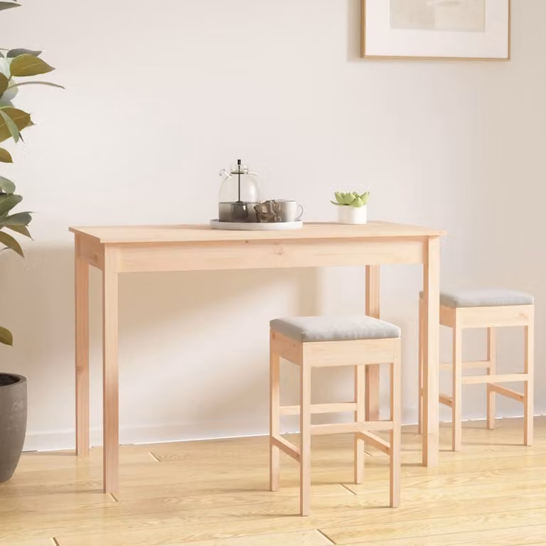 The Living Store Tavolo da pranzo 110x55x75 cm in legno di pino massiccio