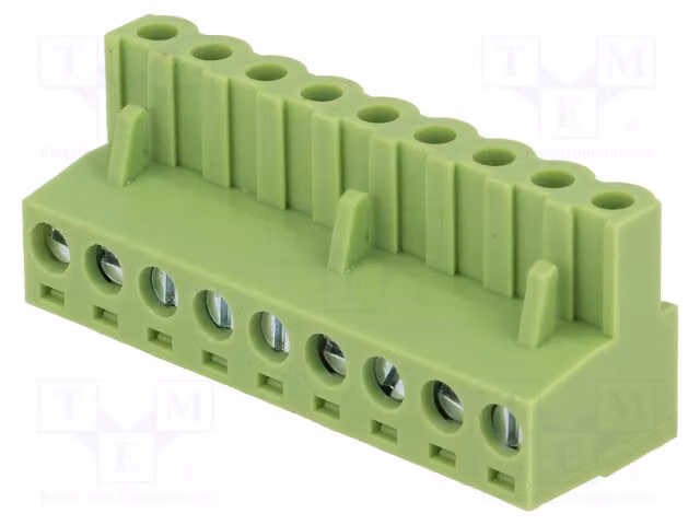 2 x Barra di contatto disattivabile, connettore da 5,08 mm, 9 contatti diritti, sezione 2,5 mm², modello XY2500F-B(5.08)-9P