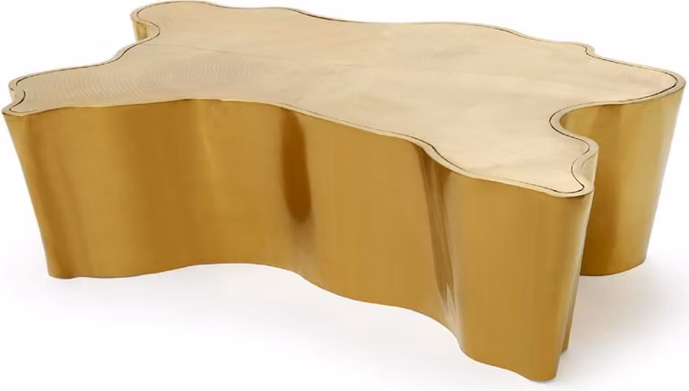 Tavolino Casa Padrino oro 145 x 97 x h. 35 cm - Tavolo da salotto in acciaio inox - Luxury Living Room & Hotel Furniture
