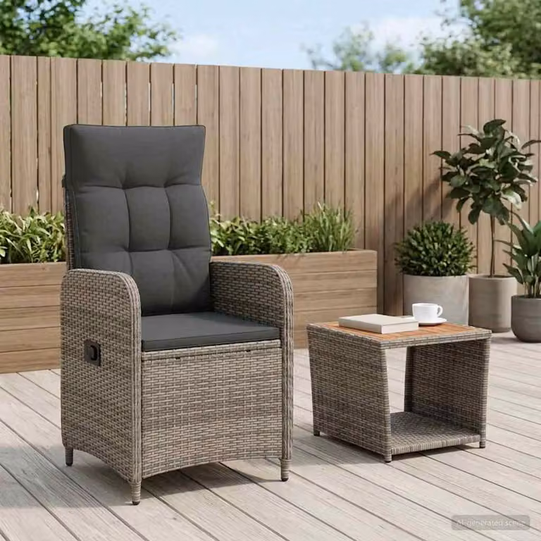 Maison Exclusive - Set da lounge per giardino, composto da 2 pezzi, in grigio chiaro e grigio scuro