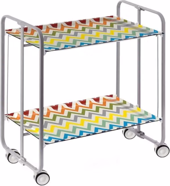 Carrello da cucina pieghevole DON HIERRO grigio con 2 ripiani e ruote L: 72,0 cm, P: 43,0 cm, H: 66,0 cm