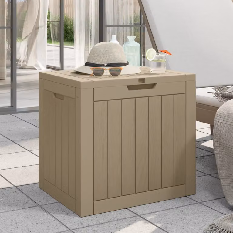Contenitore da giardino vidaXL in polipropilene, Grigio o Beige, L 55,5 cm x P 43 cm x H 53 cm