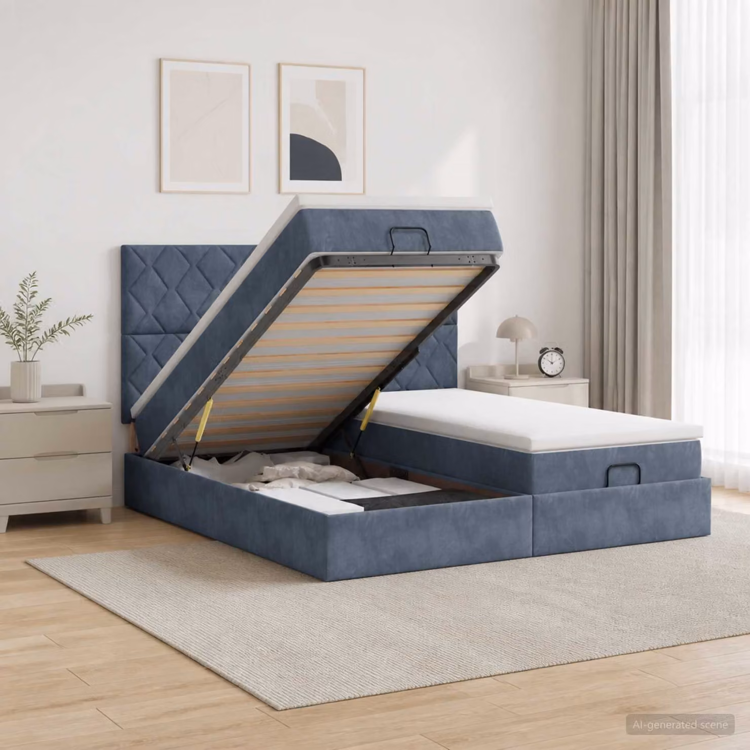 Letto Ottomano con Materasso e LED vidaXL, Grigio Scuro, L/P/H: 180 x 200 x 7 cm