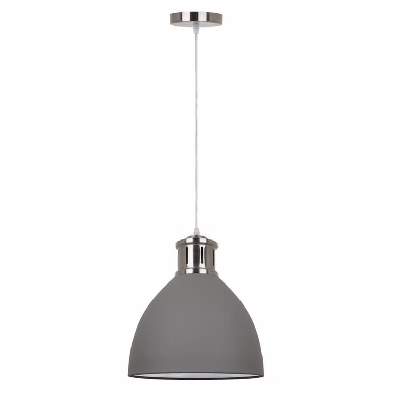Italux Lola, lampada a sospensione industriale grigia MD-HN8100-GR+S.NICK