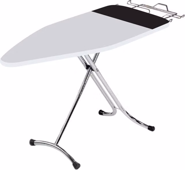 Asse da stiro Luxor Plus GIORDANOSHOP bianca con area ignifuga, salvaspazio e altezza regolabile, L: 123 cm, P: 48 cm