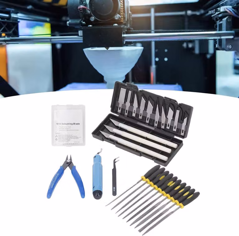Kit di strumenti per la stampa 3D - Set da 36 pezzi per la sbavatura, la pulizia e la finitura - Include un coltello per la riparazione - Ideale per progetti hobbistici