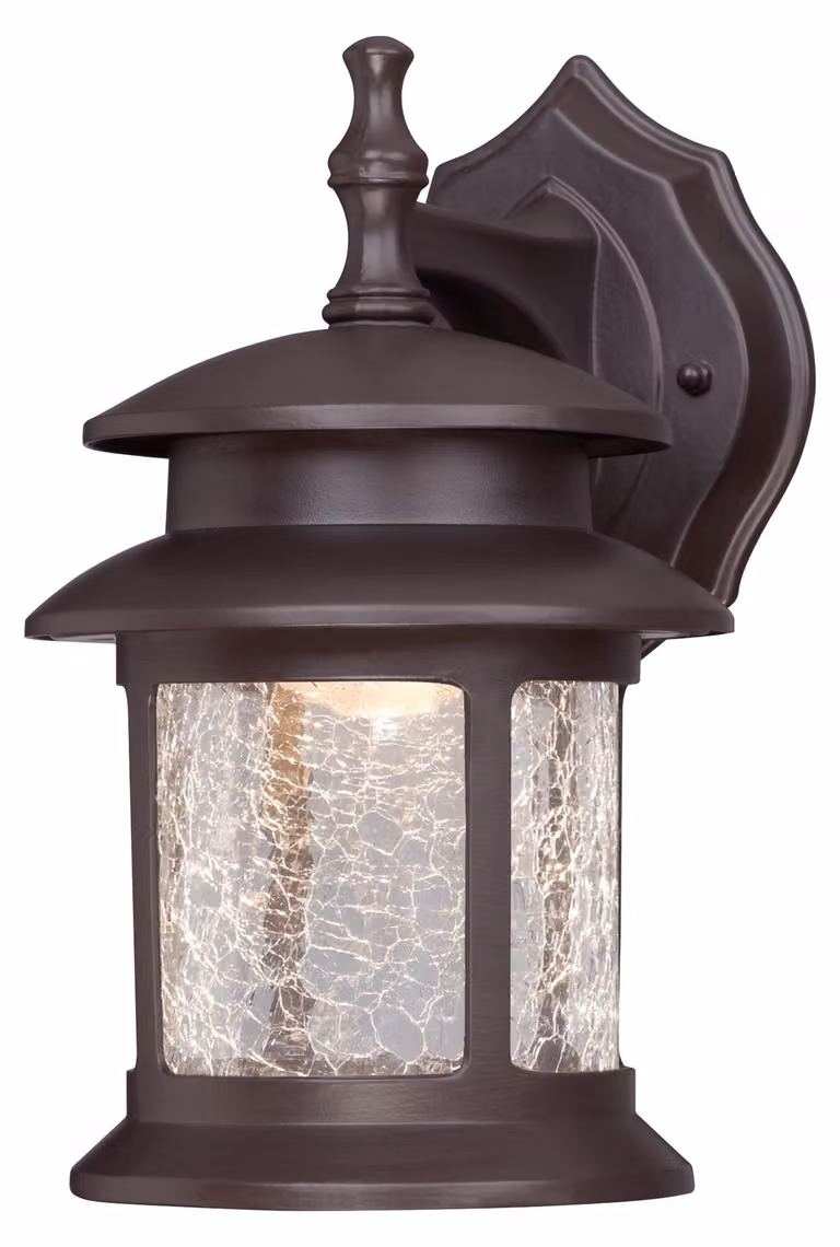 Lampada da parete LED dimmerabile per esterni, modello lanterna, bronzo / craquelé