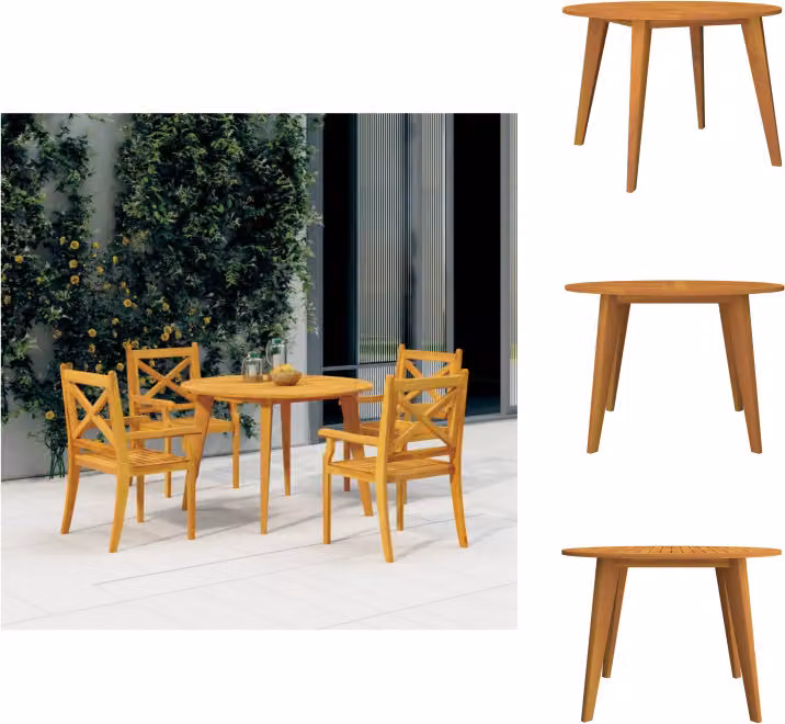 vidaXL Tavolo da giardino Ø110x75 cm in legno massiccio di acacia - Tavoli da giardino