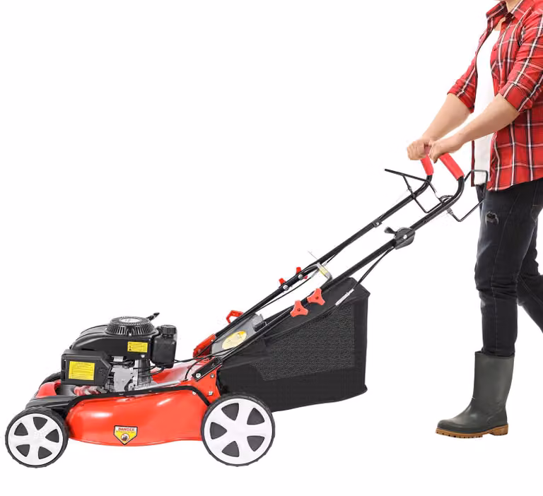 Tagliaerba a benzina, autopropulsivo - Motore da 140 cc - Larghezza di taglio di 51 cm - Contenitore di raccolta da 60 litri