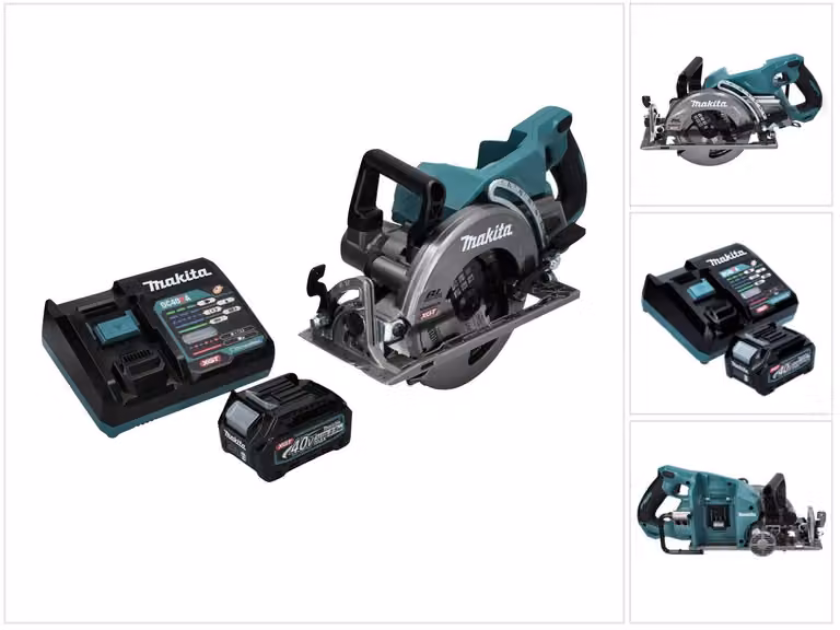 Makita RS 001 GD1 Sega circolare a batteria 40 V max. 185 mm Brushless + 1x batteria 2,5 Ah + caricabatteria
