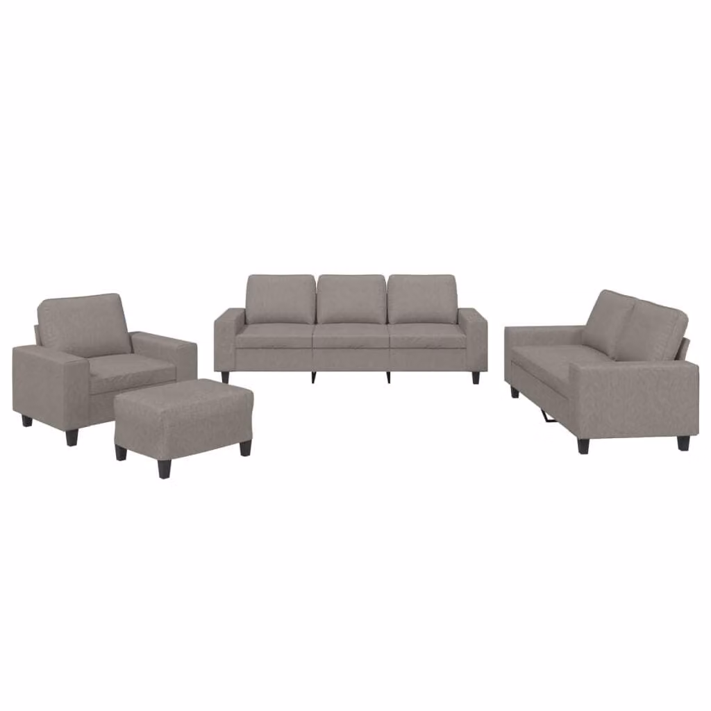 Set di Divani 4 pz Tortora in Tessuto