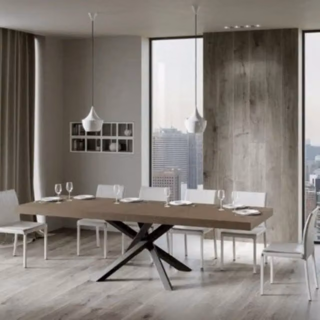 Tavolo allungabile Itamoby Volantis Premium beige con gambe antracite, L: 180-440 cm, P: 90 cm