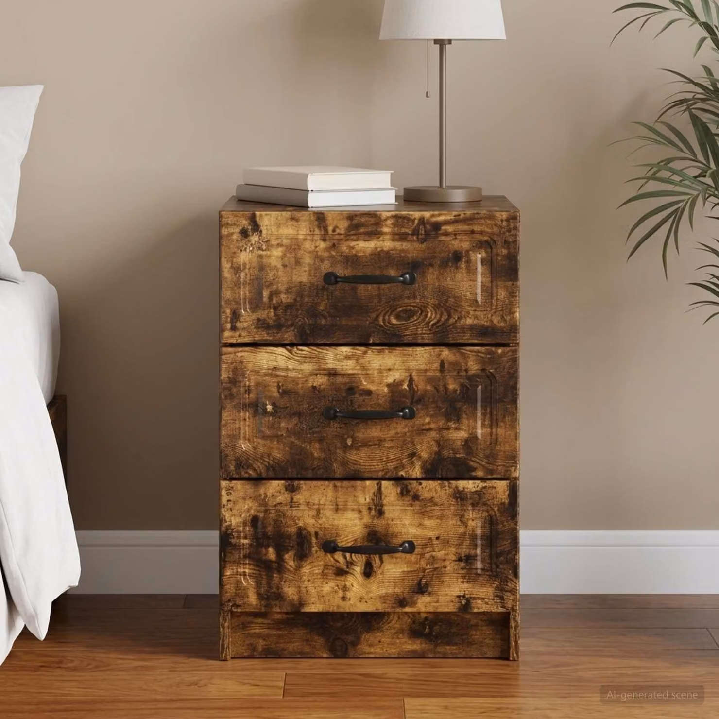 Armadio da notte vidaXL in legno MDF color rovere fumo, L 43 cm x P 41 cm x H 63,5 cm