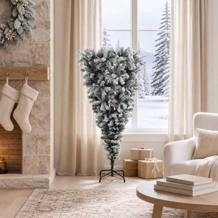 vidaXL Albero di Natale artificiale capovolto 150 cm PVC e Acciaio
