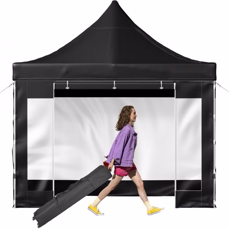Gazebo pieghevole 3x3 m - Gazebo pop-up 240 g di poliestere rivestito in PVC - Tenda da festa/tenda da giardino/tenda da spiaggia regolabile - 1,95-2,13 m - Utilizzo versatile.