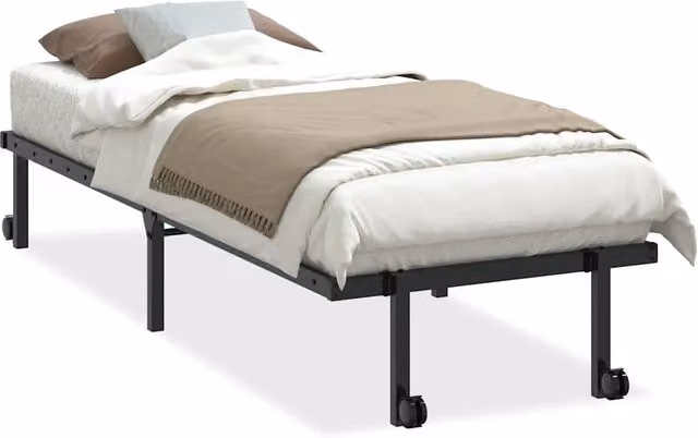 Letto singolo pieghevole Design In in acciaio nero con doghe fisse per adulti L/P/H: 200 x 80 x 30 cm – 1