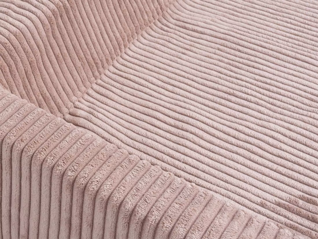 Knuffelwuff: cuccia ortopedica per cani in velluto a coste con effetto tessuto a mano, modello Santiago M-L, 85 x 65 cm, rosa