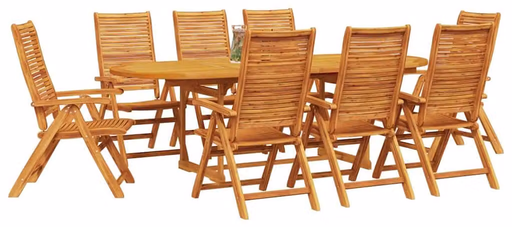 Set da Pranzo per Giardino 9 pcs Marrone