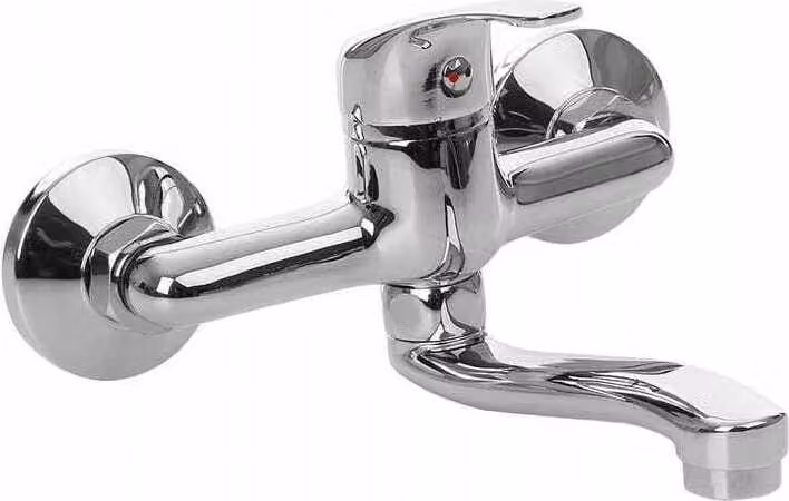 Miscelatore monocomando per lavabo a parete 35 mm argento VIVO