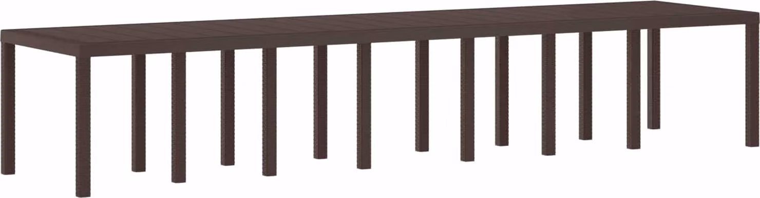 Tavolo da Giardino Marrone 400 x 100 x 73 cm polyrattan