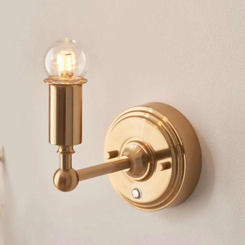 Applique LED ricaricabile Endon in ottone antico con dimmer e vetro trasparente – 2