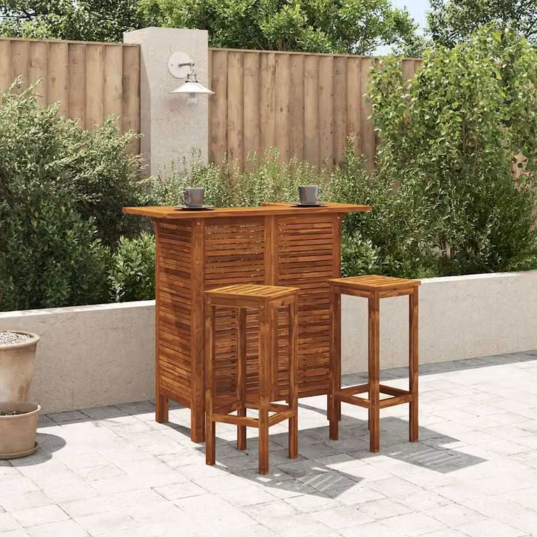 Maison Exclusive - Set da 3 pezzi composto da tavolo da bar e sedie in legno massello di acacia